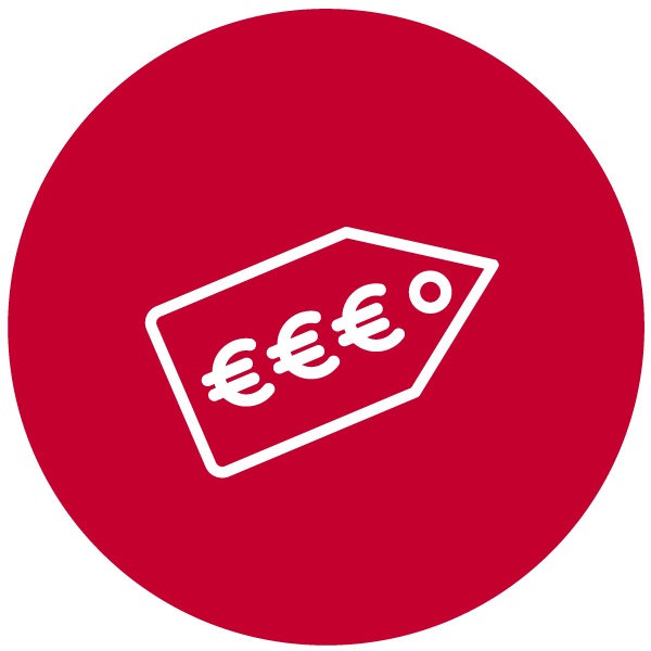 Etiqueta con símbolo de euro